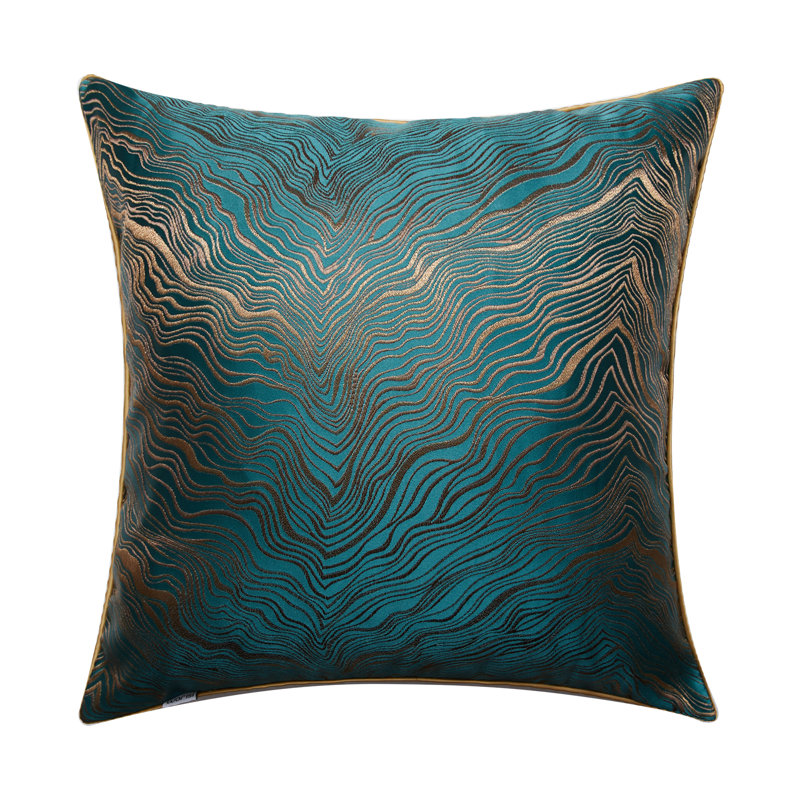 Jeté abstrait, 18 po x 18 po, Polyester/ Bourre en polyester, Vert