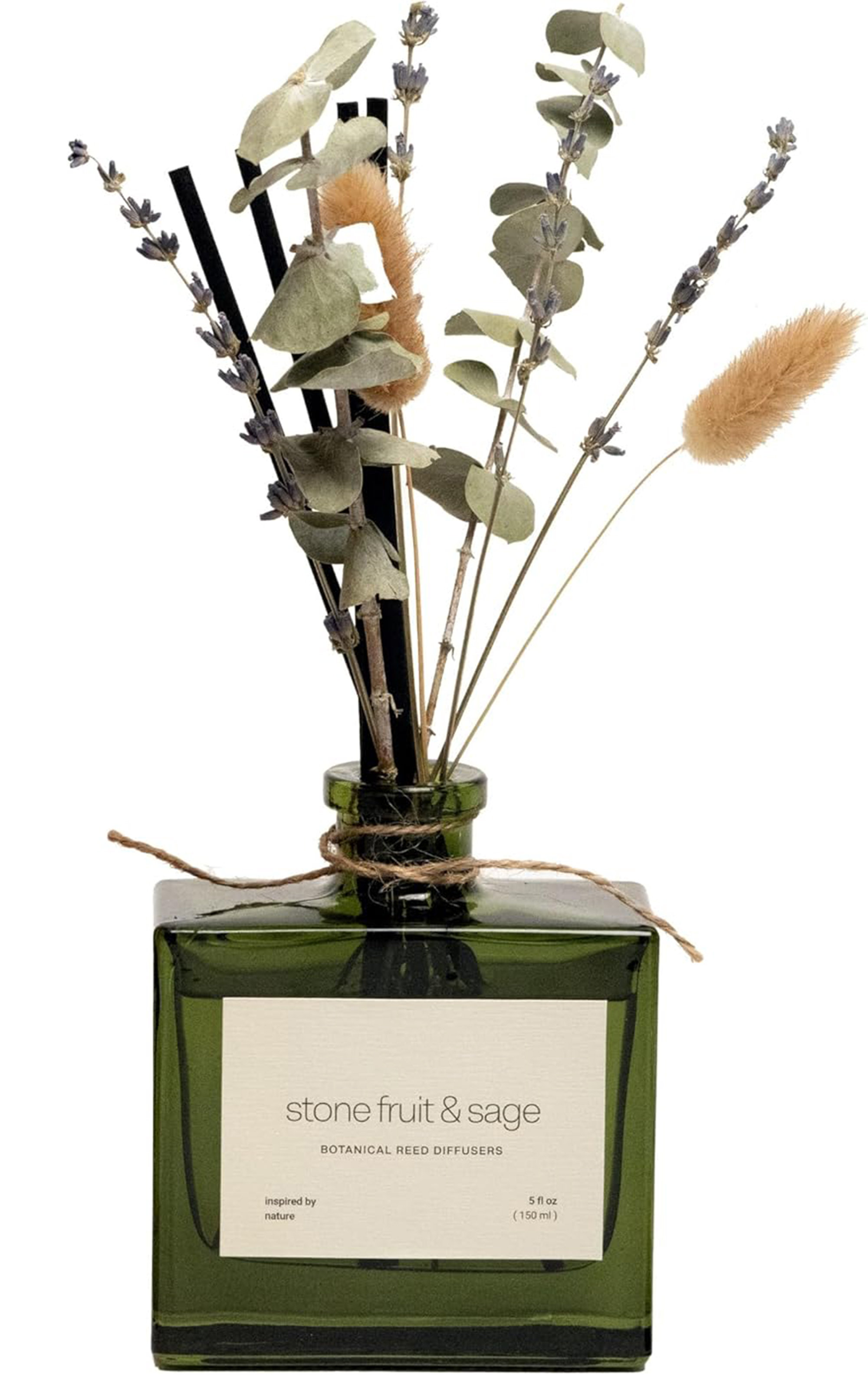 Symple Stuff Reed Diffuser with Dried Flowers, 5 oz Stone Fruit & Sage ...