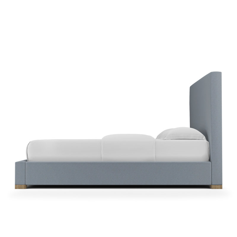 Sloan Upholstered Bed, California King, Plush Velvet Haze, Weathered