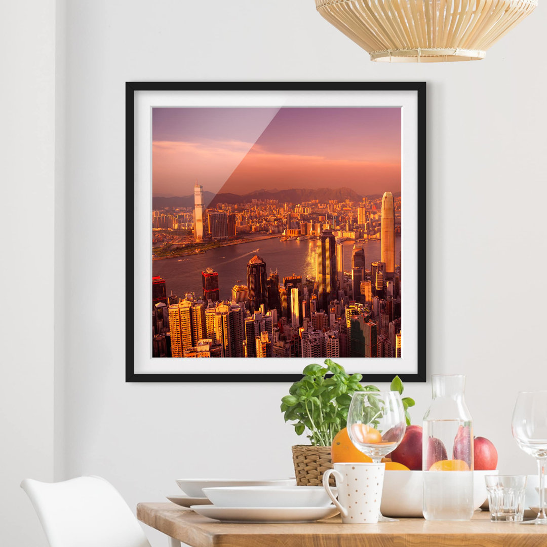 Gerahmtes Poster Hong Kong Sunset