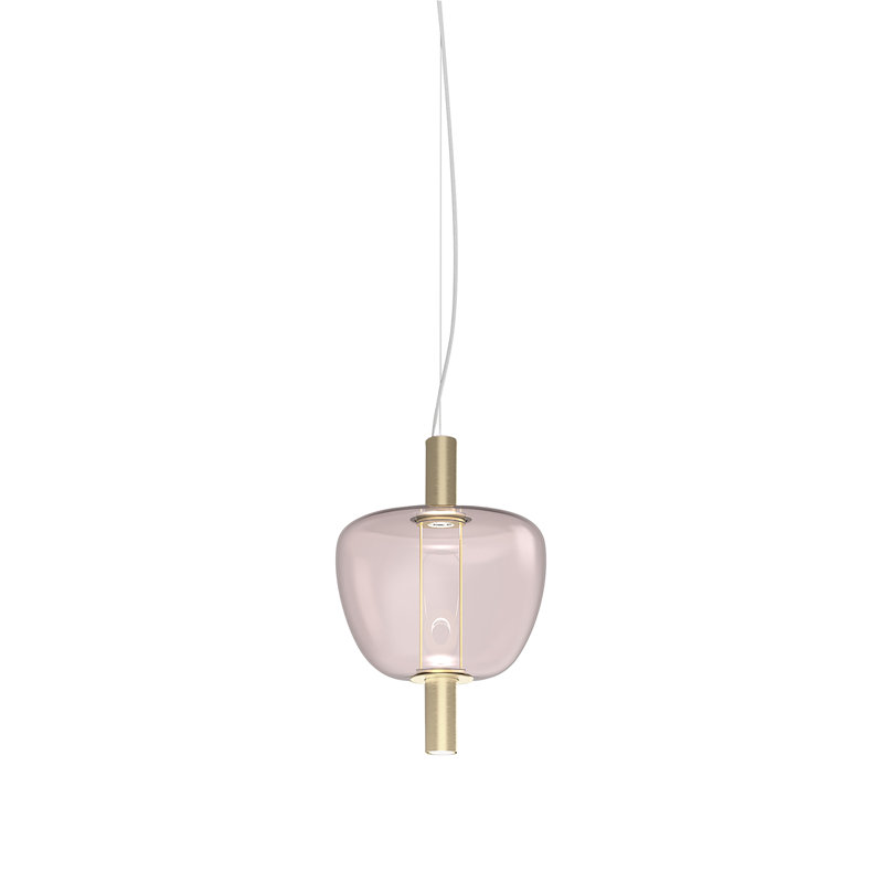 Riflesso 1 - Light LED Pendant, Light Amethyst Transparent, Matte Gold