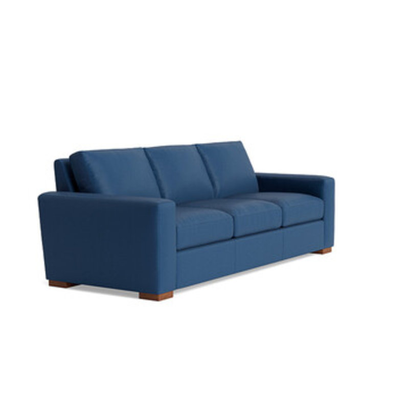 Couch Potato Leather Sofa (95"), Leather - Deep Blue