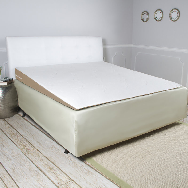 Queen-Size White Memory Foam Incline Mattress Topper