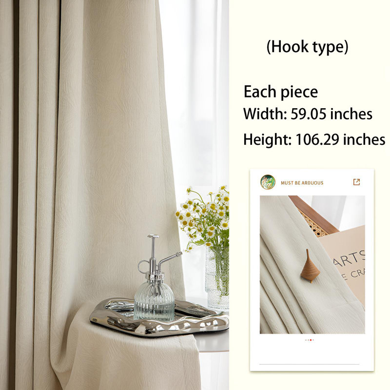 Chenille Room Darkening Curtain Pair, 59.06" W x 106.3" L
