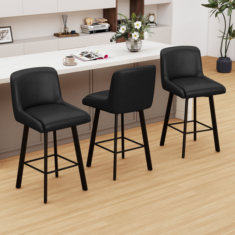 Tabouret de bar 26 po H, 3, Noir, Tabouret de bar = siège d'une hauteur de 26 po