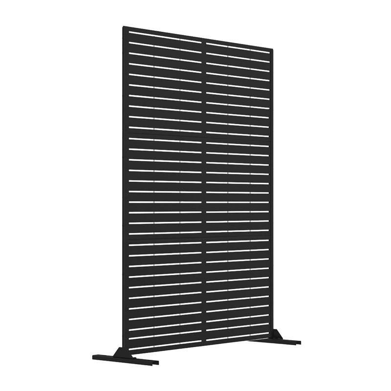 Metal Outdoor Privacy Screen 90cm X 180cm, Black