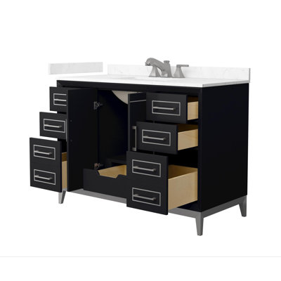 Marlena 42" Freestanding Single Bathroom Vanity with Cultured Marble Top