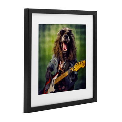 «Musician Mutt Halen», reproduction d'art sous verre, conception de Sean Parnell