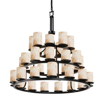 Alabaster Rocks 36 - Light Dimmable Tiered Chandelier
