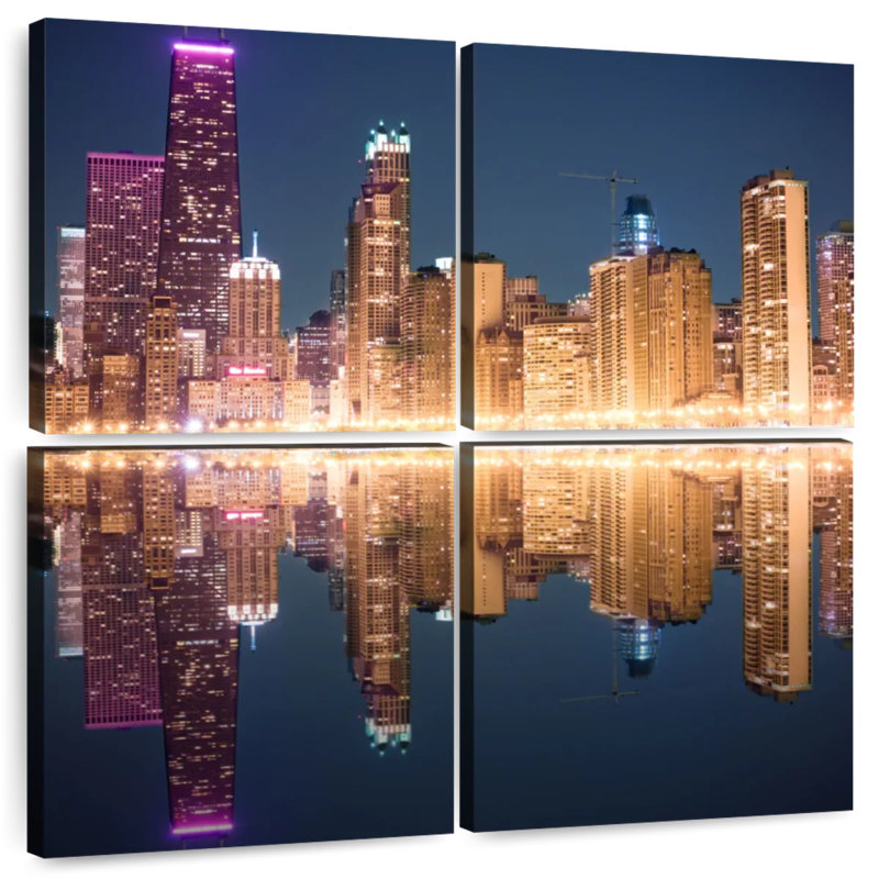 Chicago Golden Lights, 32" H x 32" W