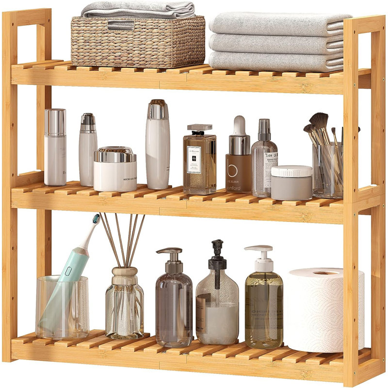 Charyl Freestanding Bathroom Shelves, Brown