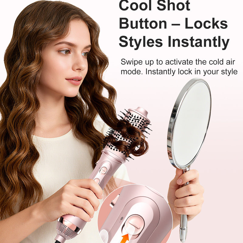 Blow Dryer Brush Set, 5-In-1 Hot Air Brush Set, All-In-One Hair Styler For Salon Blowouts, Smoothing, Curling & Volumizing And Straightening, Less Frizz & Heat Damage