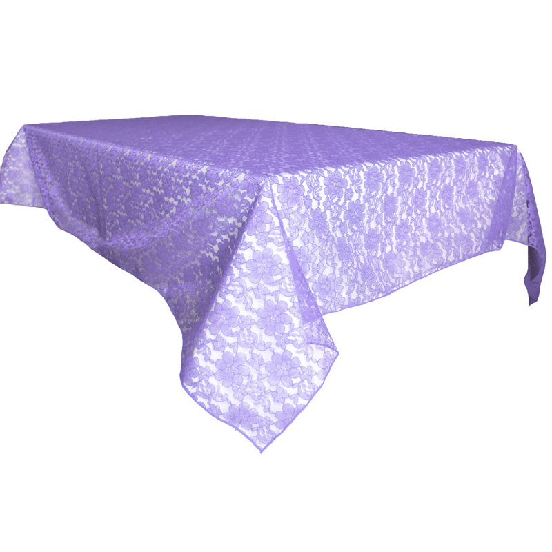 Floral Lace Overlay, 84" x 58", Lavender