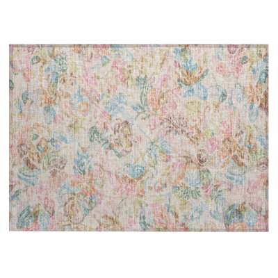 Machine Washable Indoor/Outdoor Chantille ACN2723 Floral Rug