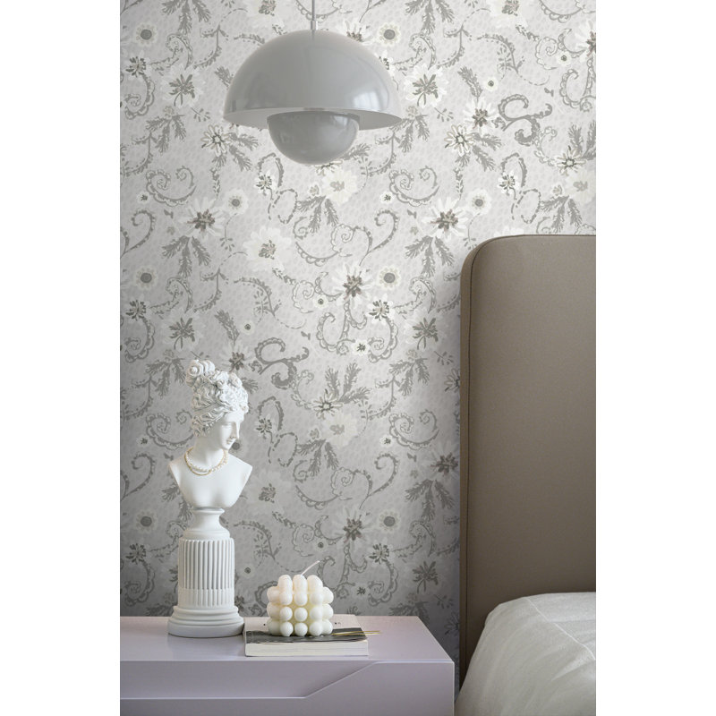 Yuki Osada Floral Wallpaper Double Roll, White