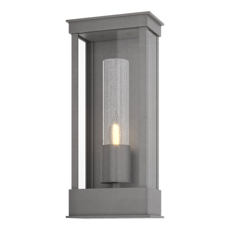 Lanterne murale d'extérieur Portico, Acier bruni côtier, H 14,8 po x l 6,3 po x P 4 po, Verre transparent martelé
