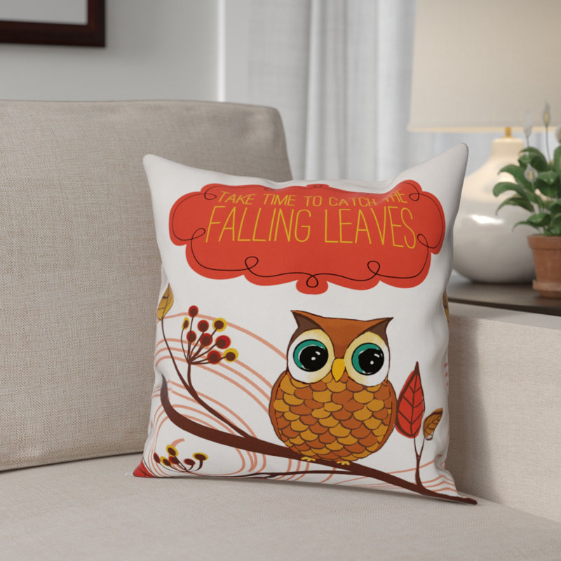 Friendly Fall Reminder Indoor/Outdoor Reversible Throw Pillow, Indoor