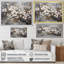 White Grey Cherry Blossum Harmony I On Canvas Print-825337174-825337168