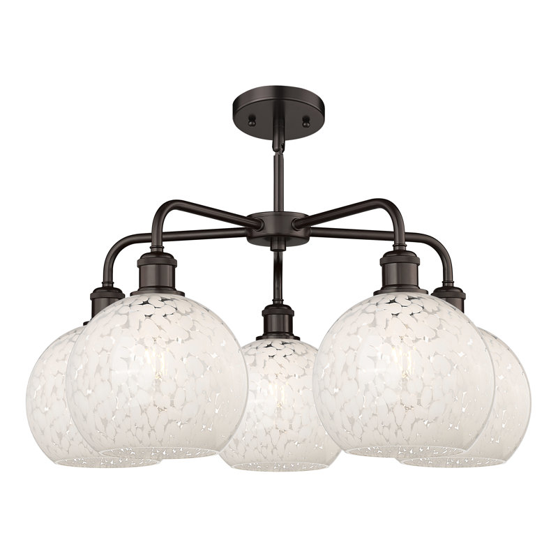 Bellagrace 5 - Light Dimmable Globe Chandelier, 15.5" H x 26" W x 26" D, Oil Rubbed Bronze