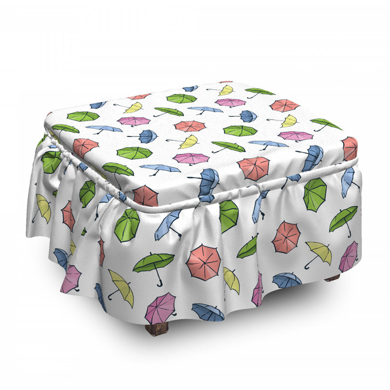 Ensemble de housse pour repose-pieds à coussins carrés 2 pièces parasol