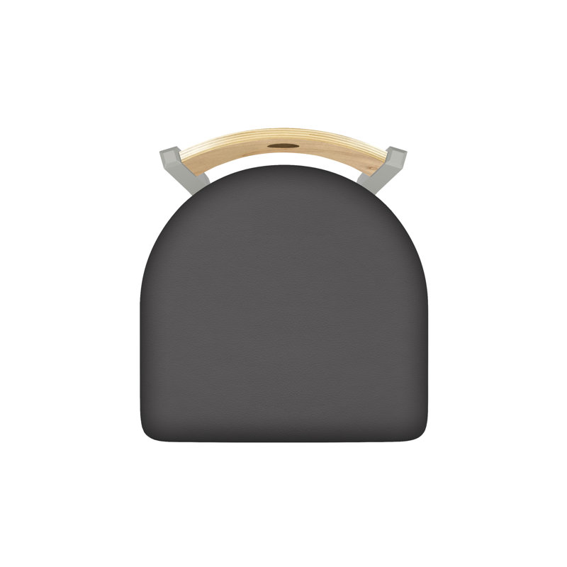 Tabouret pivotant Voltaire, 25, Nickel anodisé, Siège Canter Storm / finition érable naturel
