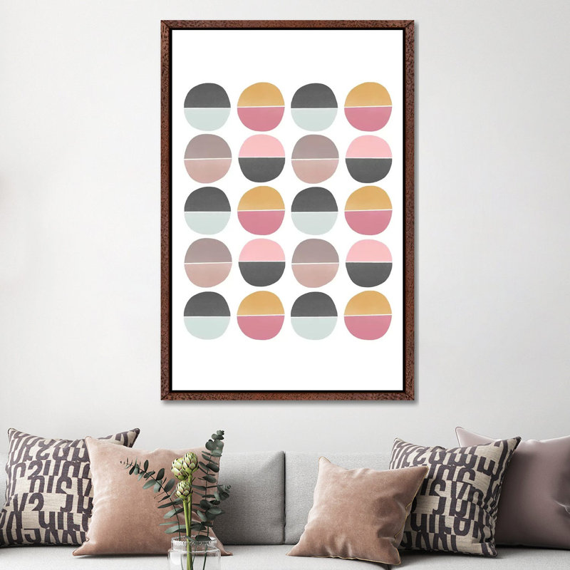 Circle Friends Abstract by Leah Straatsma - Print on Canvas, 152.4cm H x 101.6cm W x 3.81cm D