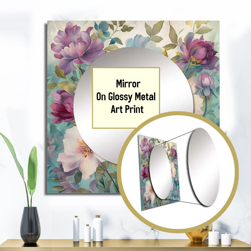 Décoration murale Laquesta - Miroir carré Wildflowers, 29 po x 29 po