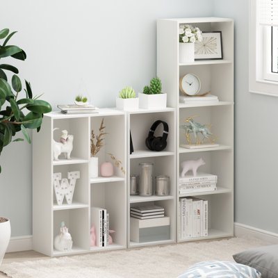 Étagère à livres, bibliothèque à 3 compartiments, tablette sur pied, tablette de rangement ouverte, fond fermé, montage facile, 23,6 x 30,5 x 80 cm, pour bureau à domicile, salon, blanc uni