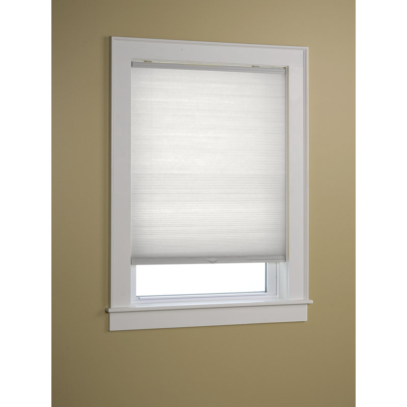 Cordless Semi Sheer Cellular Shade, White, 27" W 