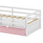 Lit plateforme simple en bois avec bibliothèque intégrée, garde-robe et lit gigogne-110048788