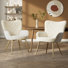 Plush Velvet Upholstered Armchair with Metal Legs