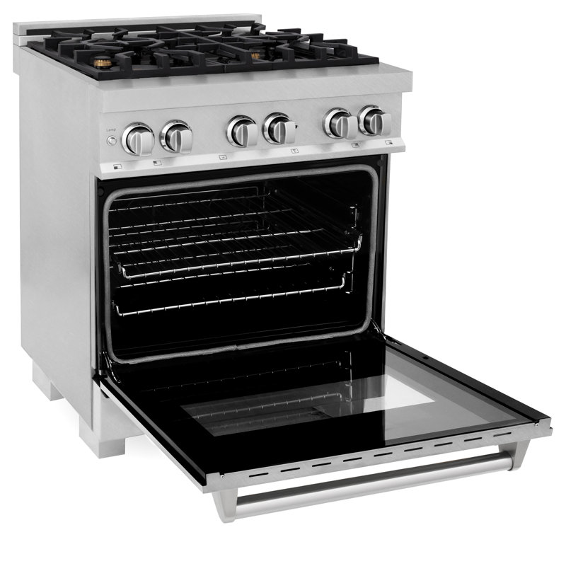 ZLINE 30" Legacy Dual Fuel Range, Brass Burners Satin Stainless Steel