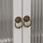 Cabinets | 24.8" Off-White Vintage Solid Wood Glass Double Door Wall Cabinet, 3-Tier Storage with Towel Rack | Traditional | Bathroom