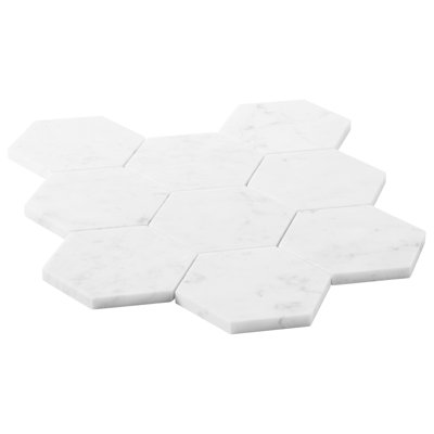 Carrara 1x6 Stacked Honed Marble Mosaic Floor and Wall Tile