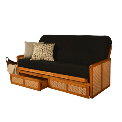 Bridyn Full-size Futon with Storage includes Mattress by Bayou Breeze