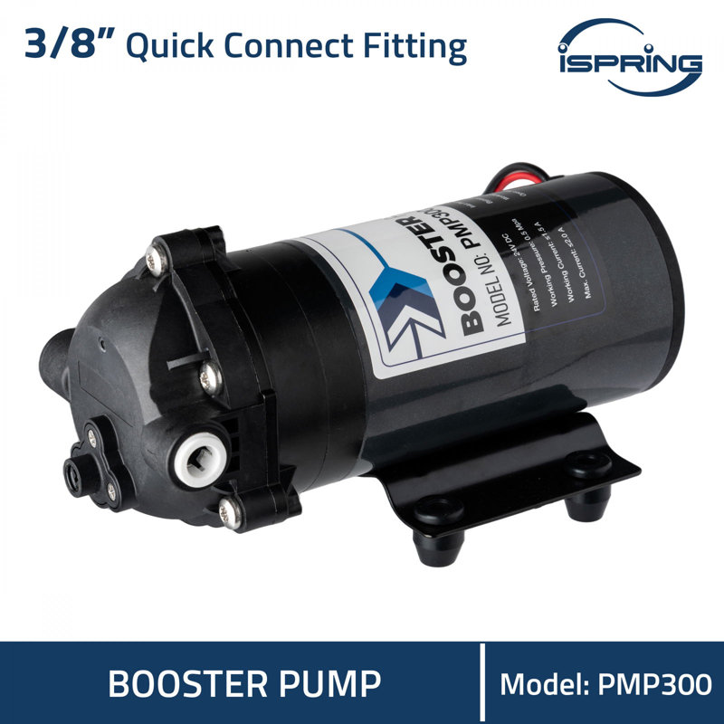 Pompe d'appoint iSpring PMP300 pour système d'osmose inverse RCB3P, pompe de remplacement avec connexion rapide pré-câblée pour iSpring RCB3P