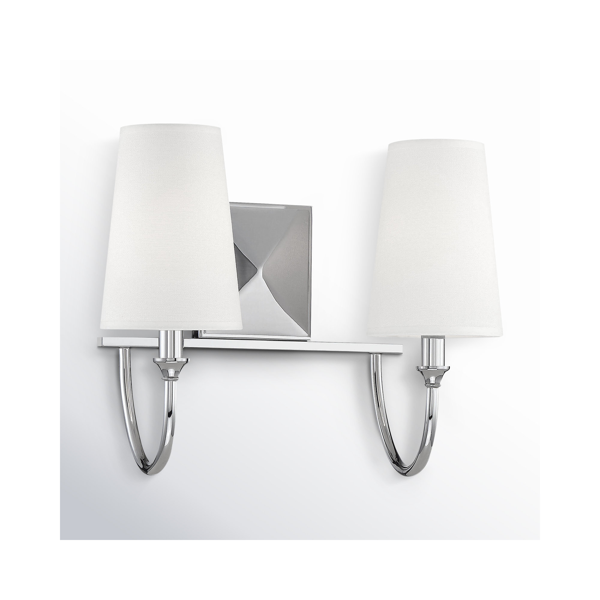 Alata 2-Light Dimmable Vanity Light, Polished Nickel
