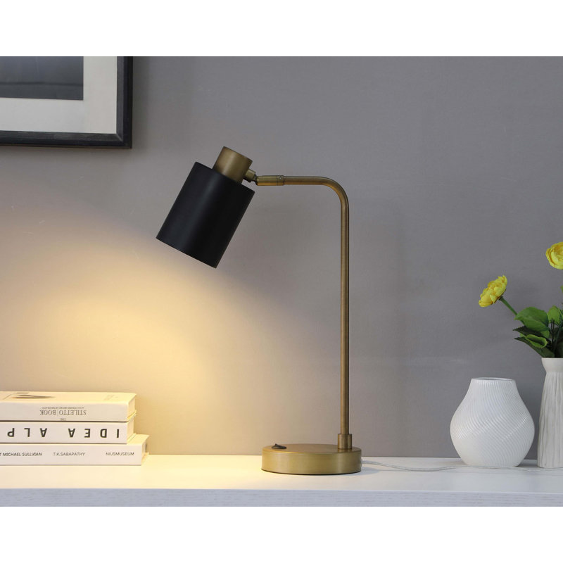 Frieda 18-Inch Adjustable Angle Table Lamp Antique Brass