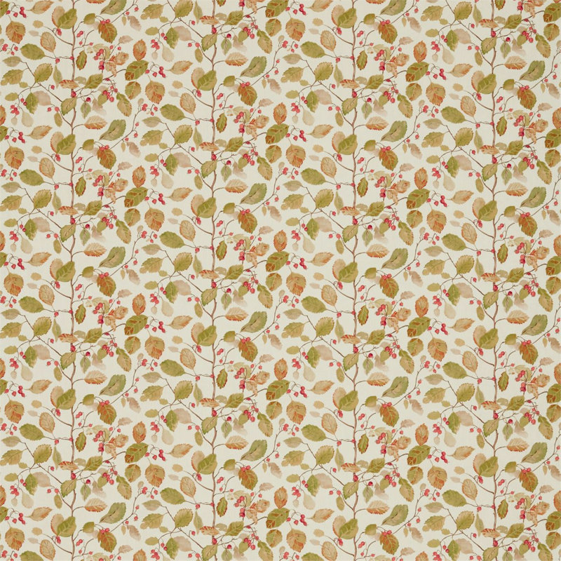 Woodland Berries Fabric, Rosehip/Moss