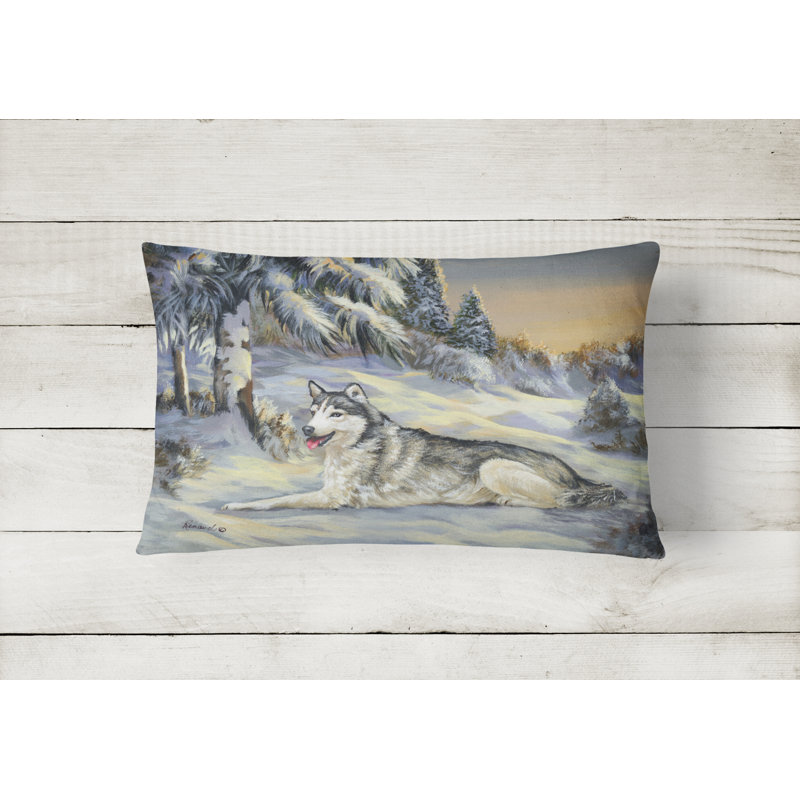  Housse et insert de coussin d'extérieur pour l'extérieur, Husky de Sibérie, paysage d'hiver