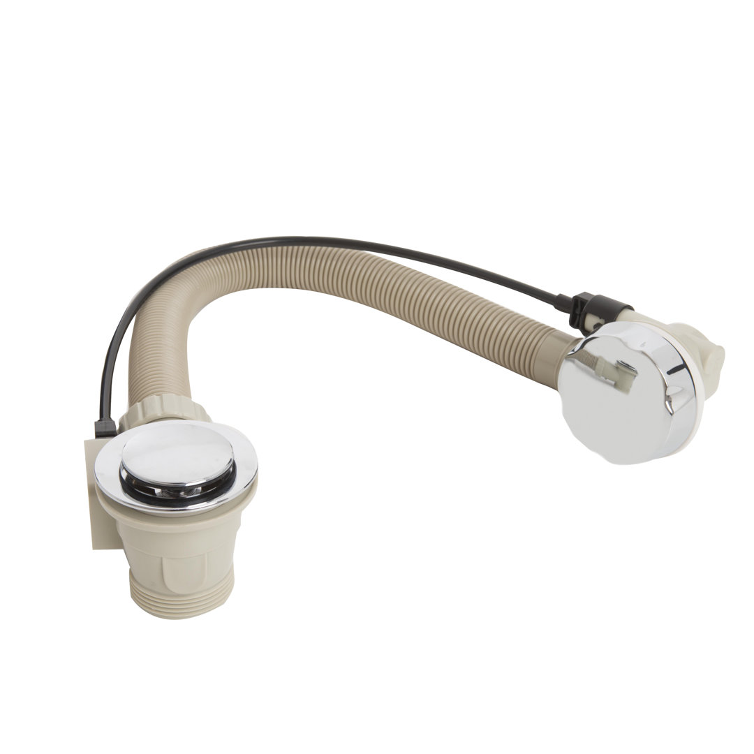 Round 7.6cm Chain and Stopper Waste Tub Drain With Overflow