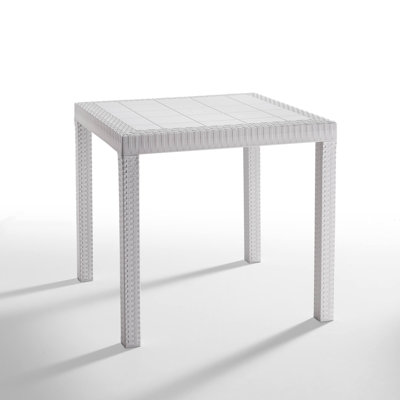 Outdoor Table Marte, Fixed Square Table, Rattan Effect, 80x80h74 cm