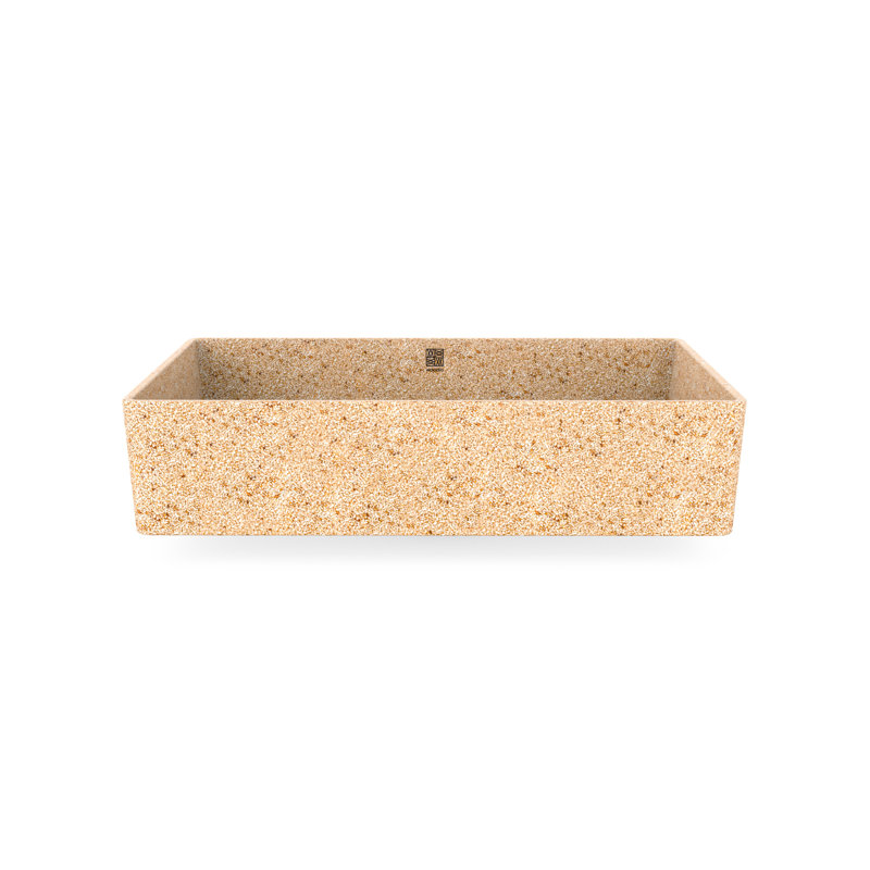 Woodio Cube60 15.75'' Wood Rectangular Bathroom Sink, Light Natural