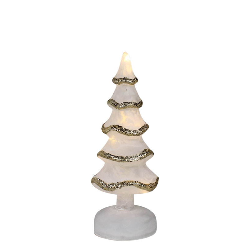 Arbre illuminé, verre - petit, H 10 po x l 4 po x P 4 po