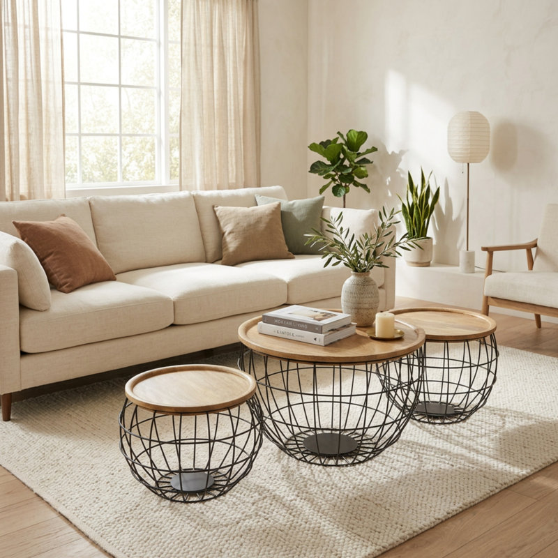 Ensemble de table tambour 3 pièces