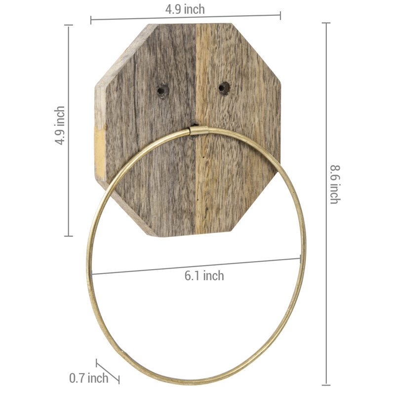Mango Wood Wall Mounted Towel Ring