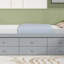 Lit de jour double avec lit gigogne simple et tiroirs, lit double-2006912167