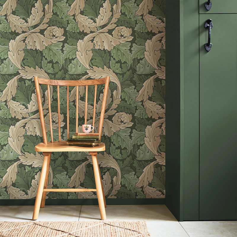 William Morris At Home Acanthus Floral Wallpaper, Green
