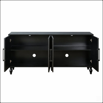 Grand meuble de rangement à porte sculptée en forme de fleur avec poignée en métal, pour des salons organisés et élégants