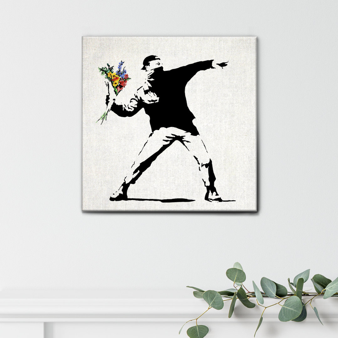 Leinwandbild Lanciatore di Fiori von Banksy